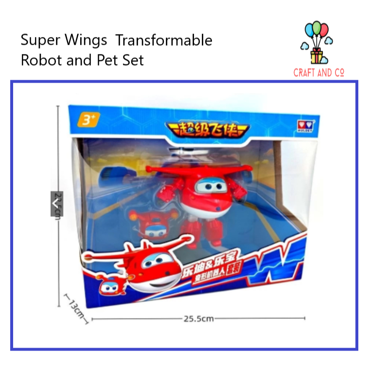 SuperWings Robot 15cm and Pet transformable action figure