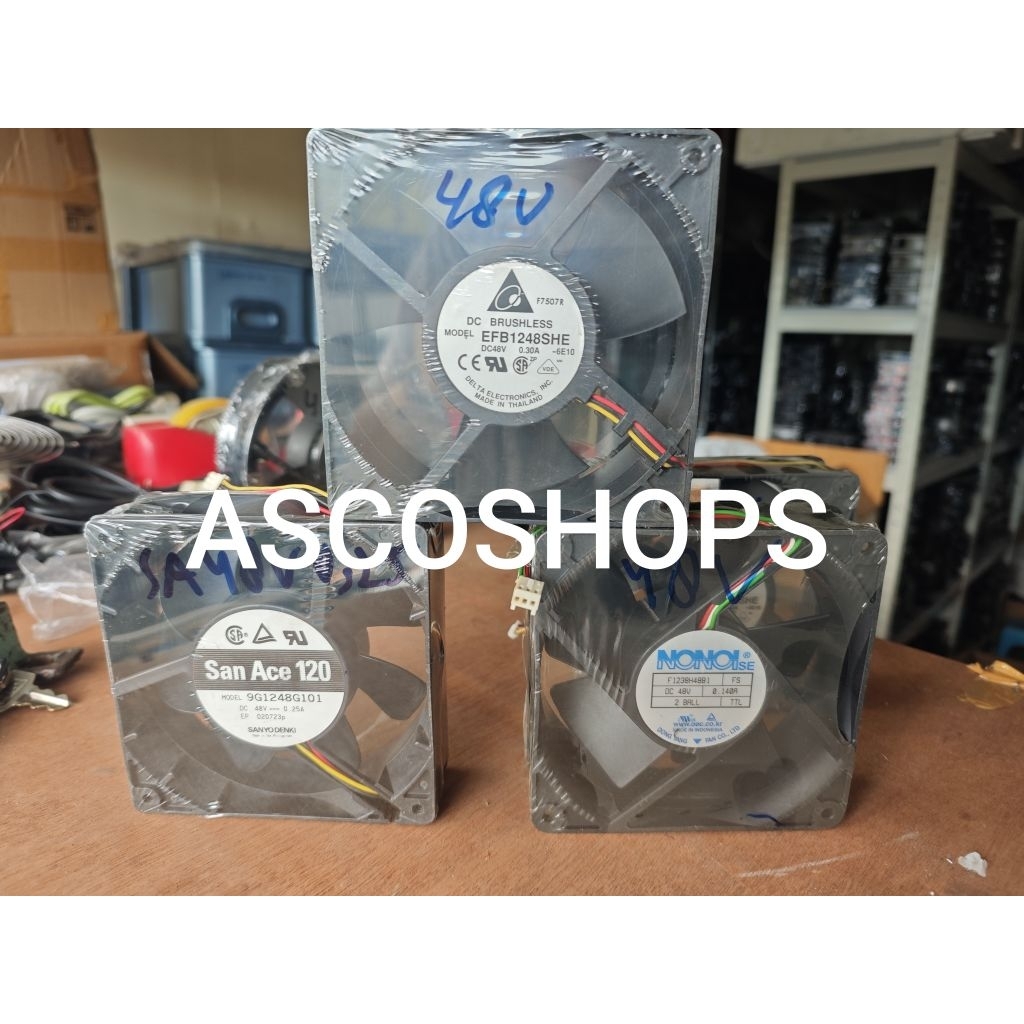 Kipas panel 12 x 12cm 48V DC cooling fan 12x12 cm 48 V kipas pendingin 48 Volt 12cm bearing