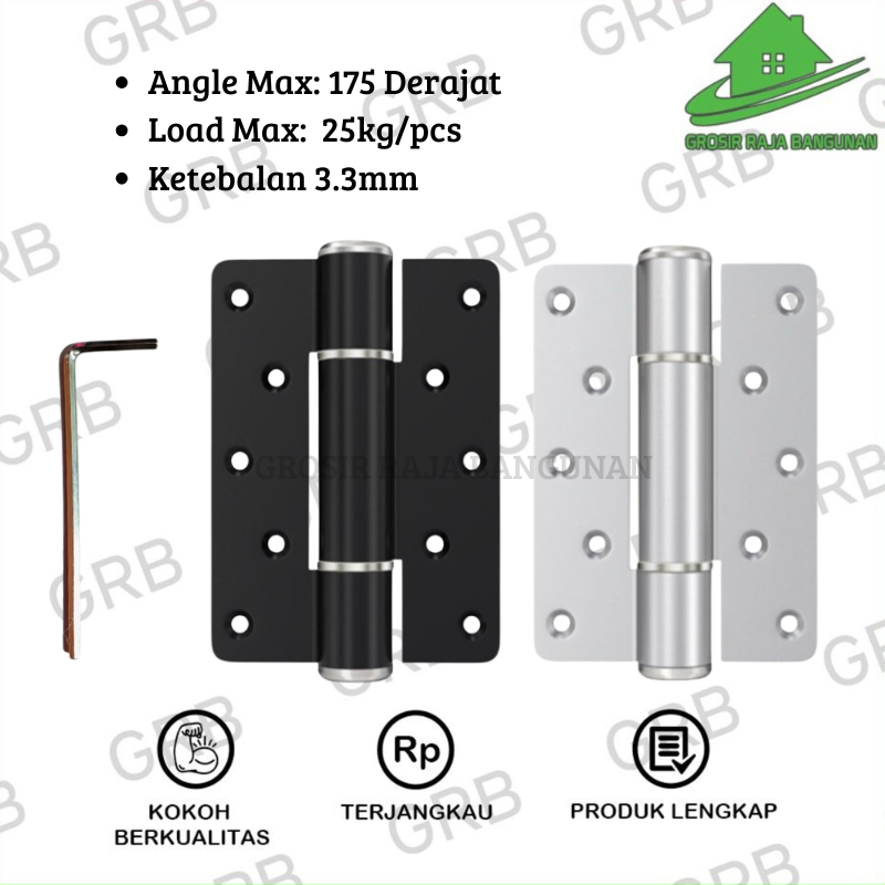 1 SET Engsel Pintu Otomatis Hidrolik / Engsel Hydraulic Hinge / Engsel Penutup Pintu Otomatis