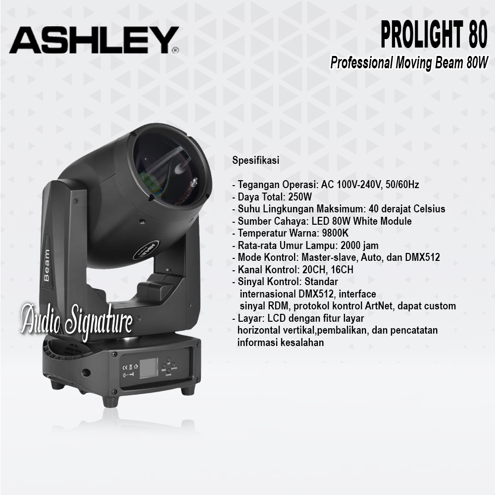Moving Head Beam ASHLEY PROLIGH 80 Original 250 Watt Harga 1 PCS