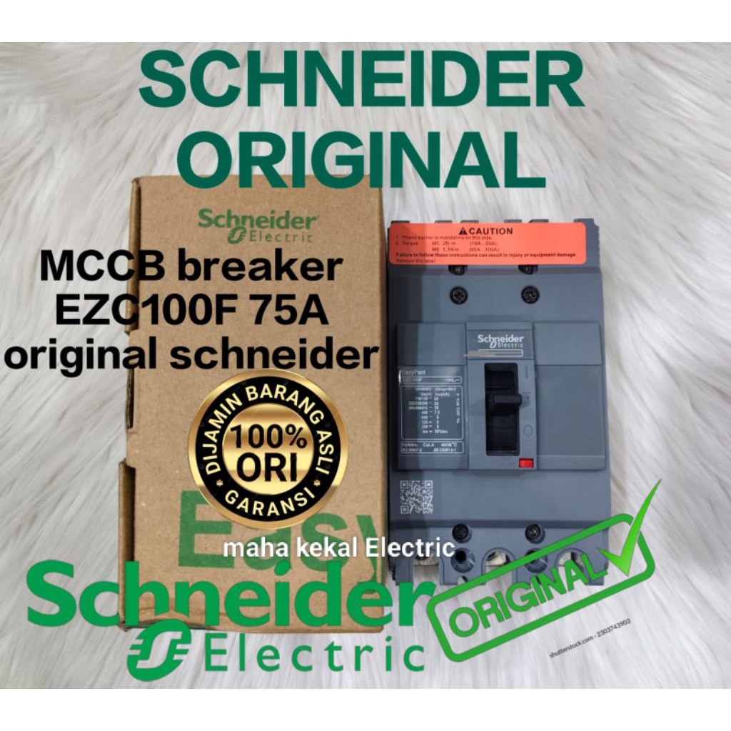 mccb breaker Schneider ezc100f3075 ezc100f 75a 3phase original mccb 75a breaker 75a nfb 75a breaker 