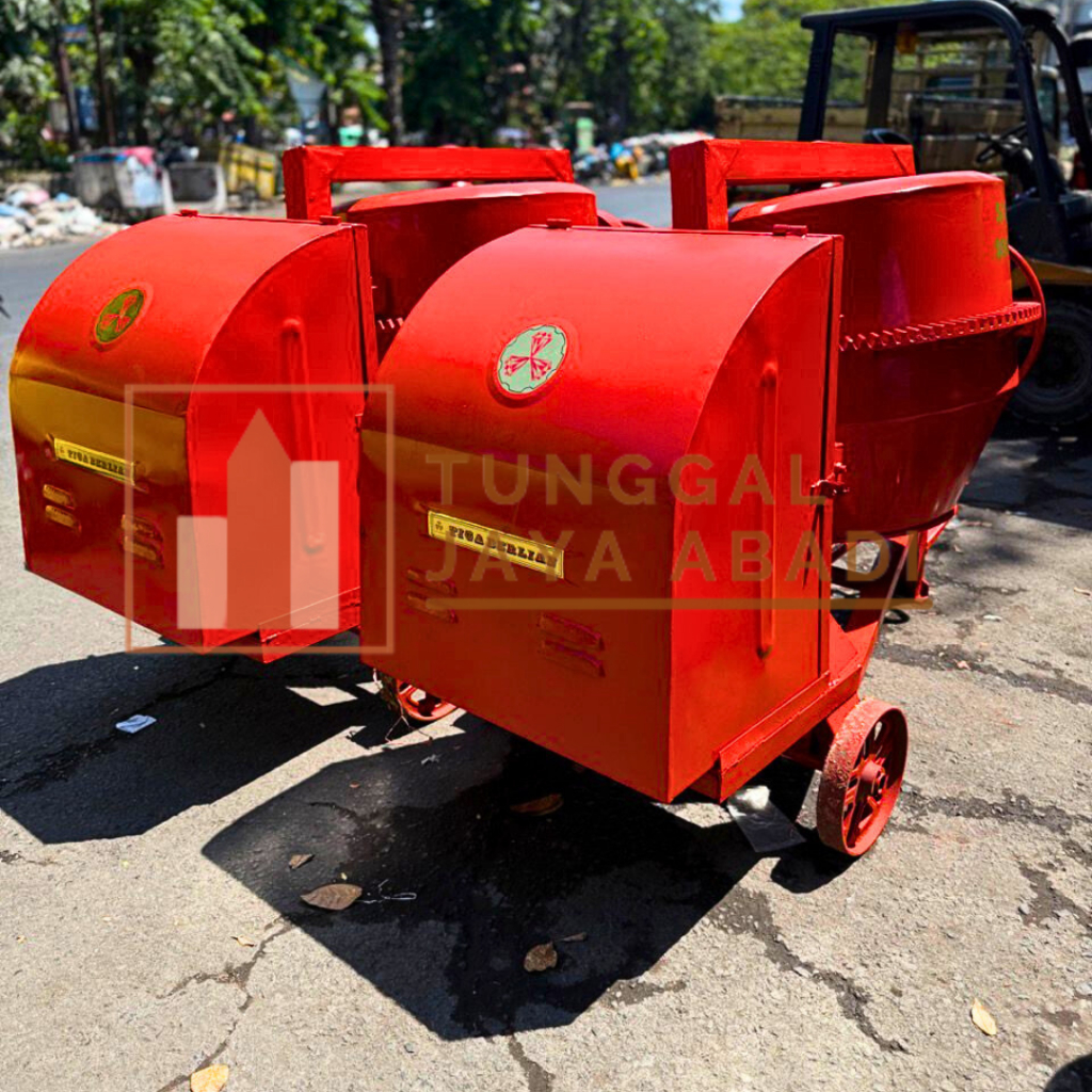 Paket Lengkap Molen Cor Semen Tiga Berlian 50 Kg Lengkap Mesin R180 (Bisa Tanpa Mesin) - 8PK
