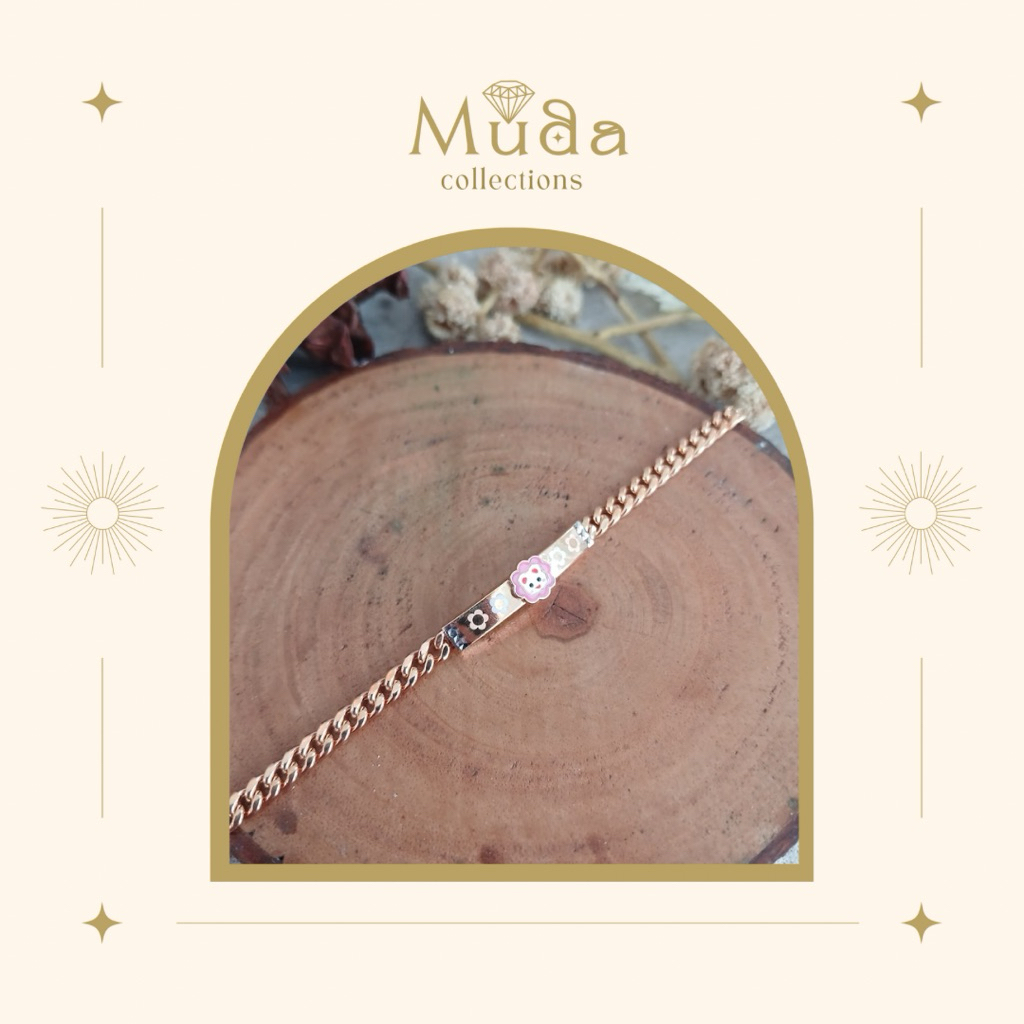 Gelang Emas Anak Rantai Holo Model Peneng Karakter Kadar 300/6k