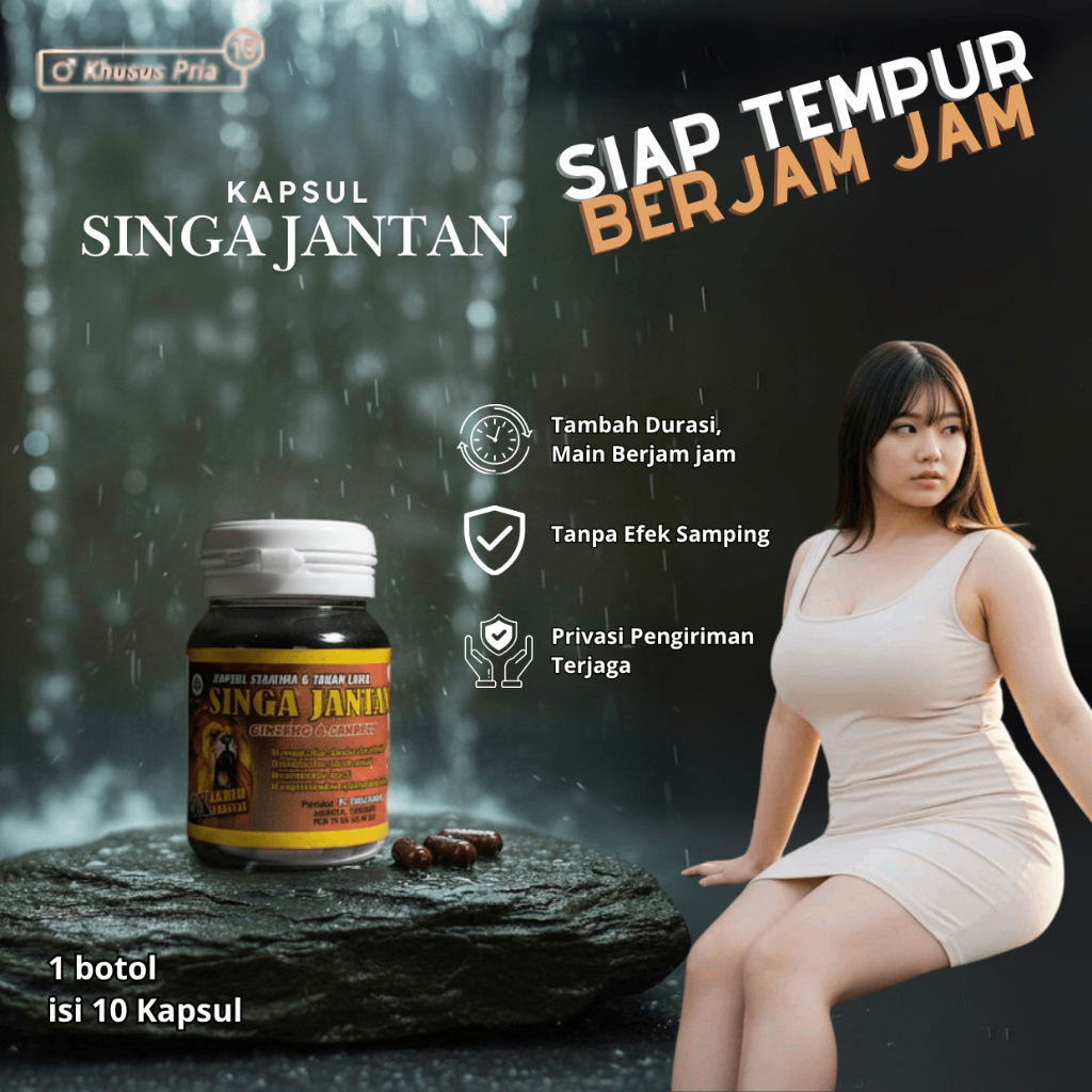 "Singa Jantan" kapsul stamina pria kemasan botol