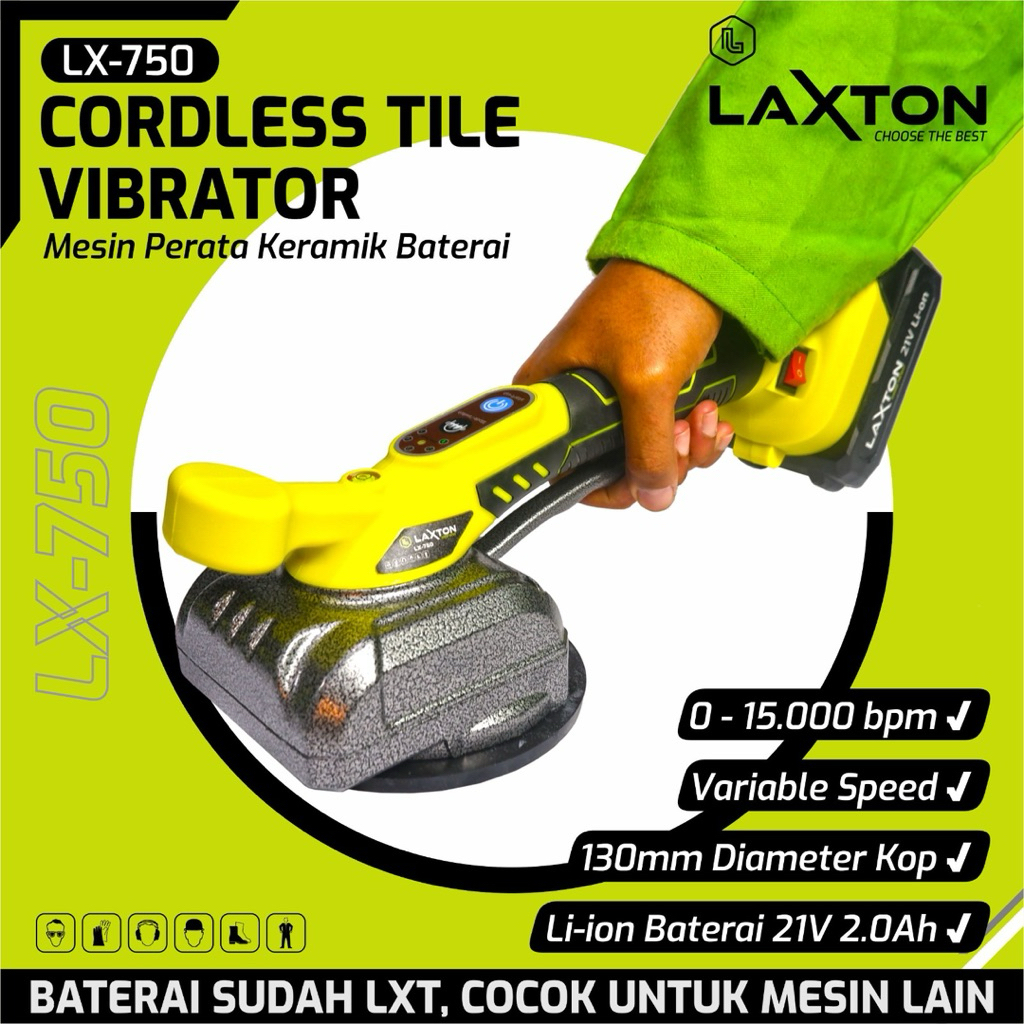 Laxton LX750 Mesin Getar Perata Keramik Baterai 21V