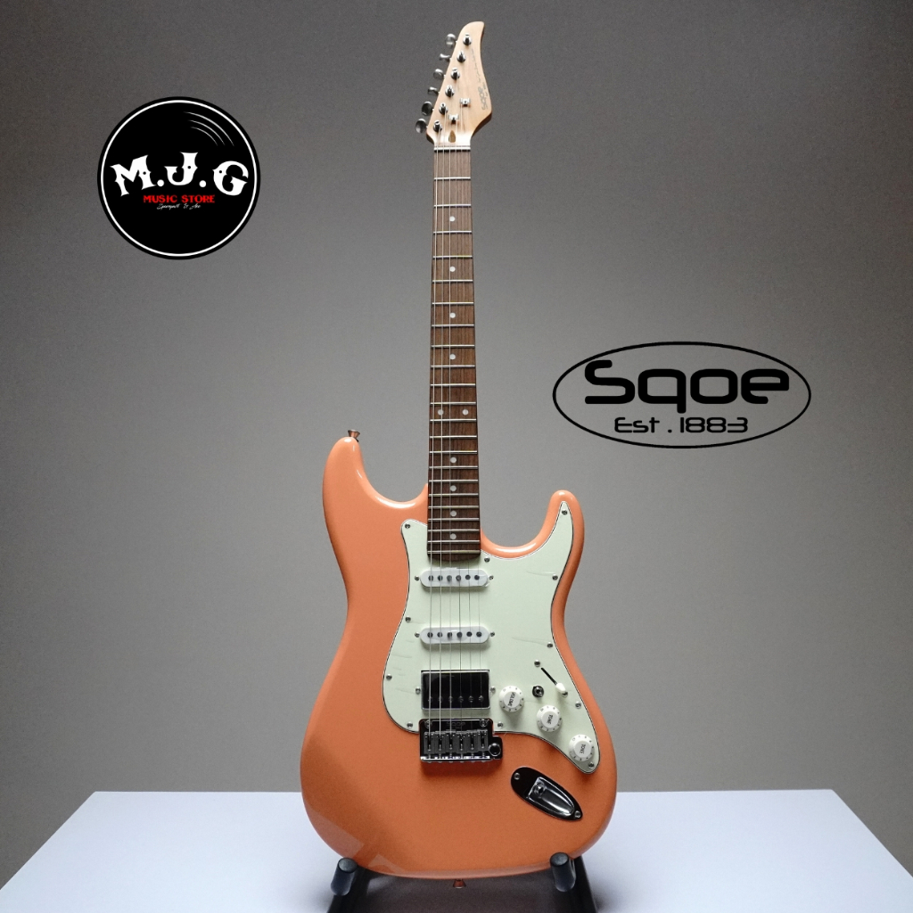 Gitar elektrik Sqoe by spain SEST700 ST style Shell pink