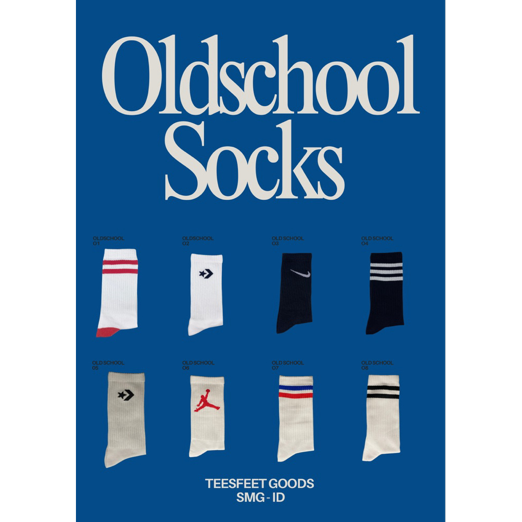 KAOS KAKI OLD SCHOOL - KAOS KAKI STRIP - KAOS KAKI POLOS - KAOS KAKI BASIC