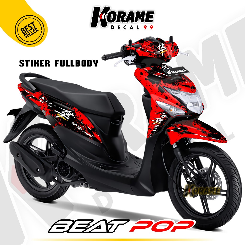 COD Decal Beat Pop Full Body Sticker Decal Beat POP Stiker Full Body Honda BEAT POP Motif Hayabusa F