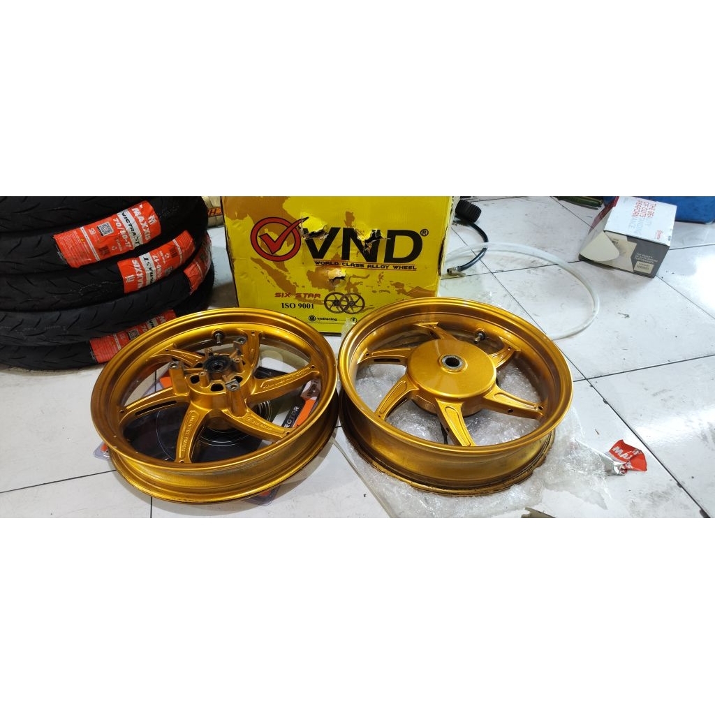 velg VND Sixstar Aerox 2nd (second) & kampas Rem Belakang Daytona Superstock