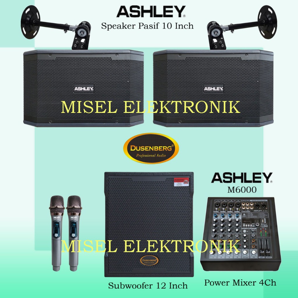 Paket Karoake Speaker Pasif 10 Inch Ashley K2310 Subwoofer 12 Inch