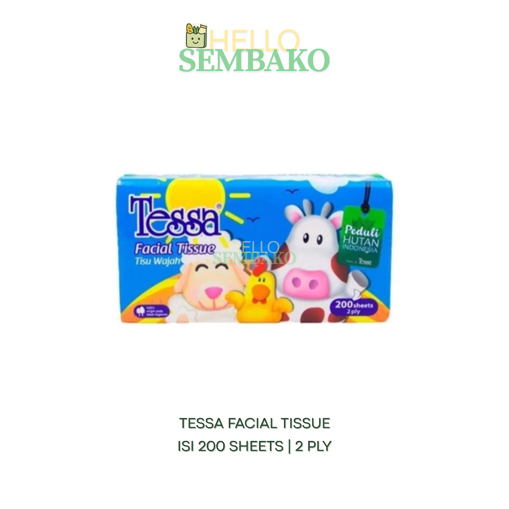 TESSA FACIAL TISSUE ISI 200 SHEETS 2 PLY TISU WAJAH