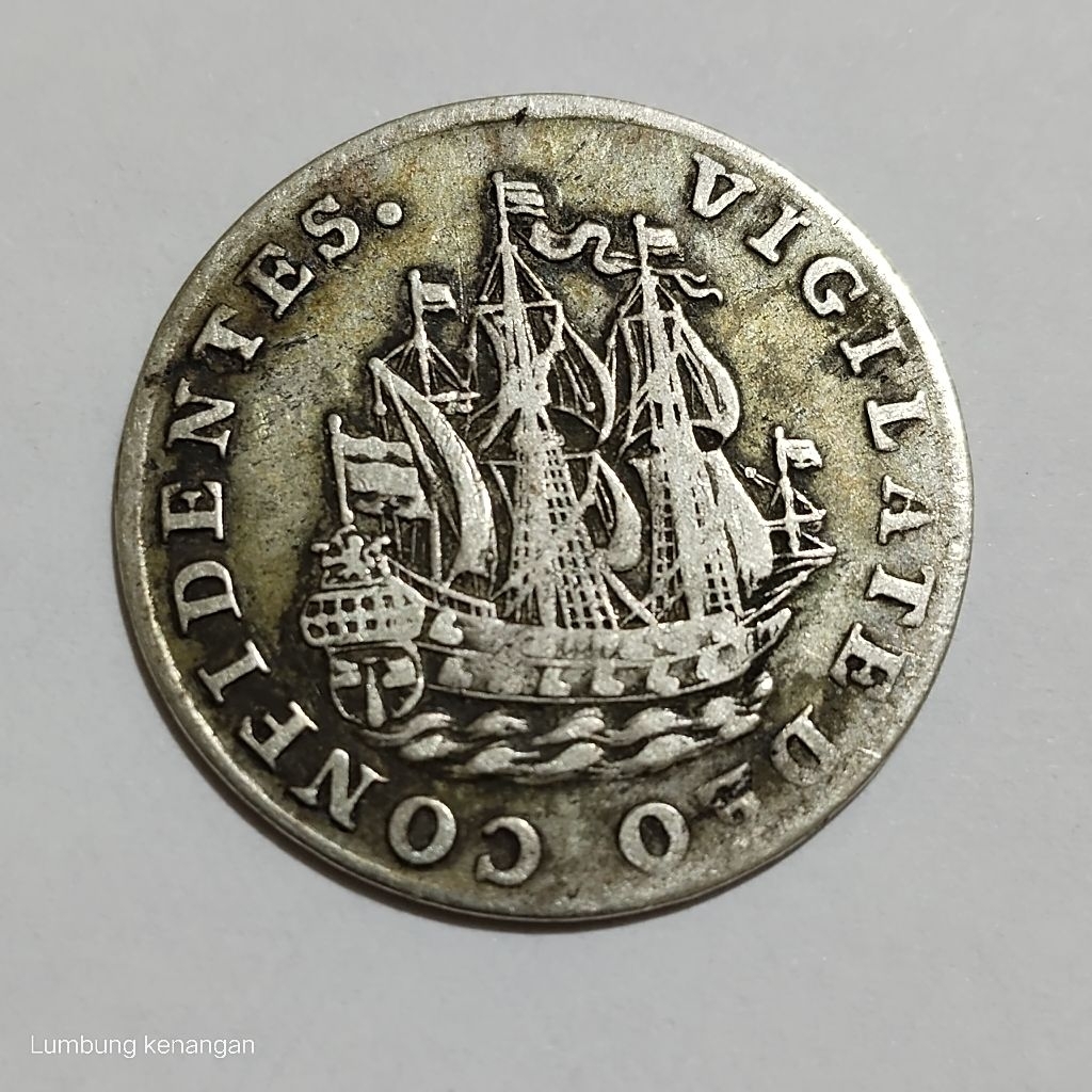 koin Silver 6 Stuiver Holland 1761 koin perak