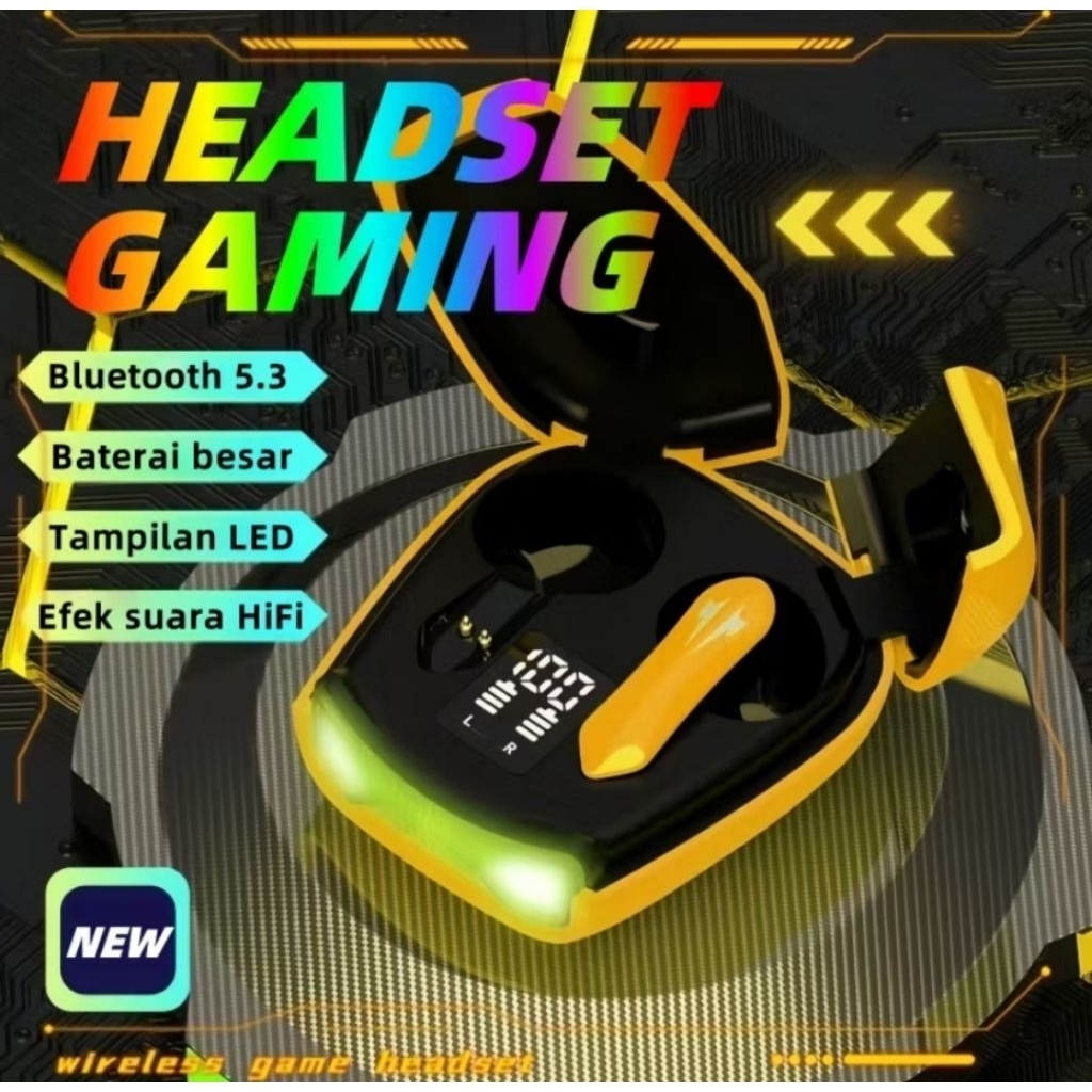 HEADSET HANDSFREE BLUETOOTH TWS R05 5.2 WIRELESS GAMING EARPHONE R-05 GAME