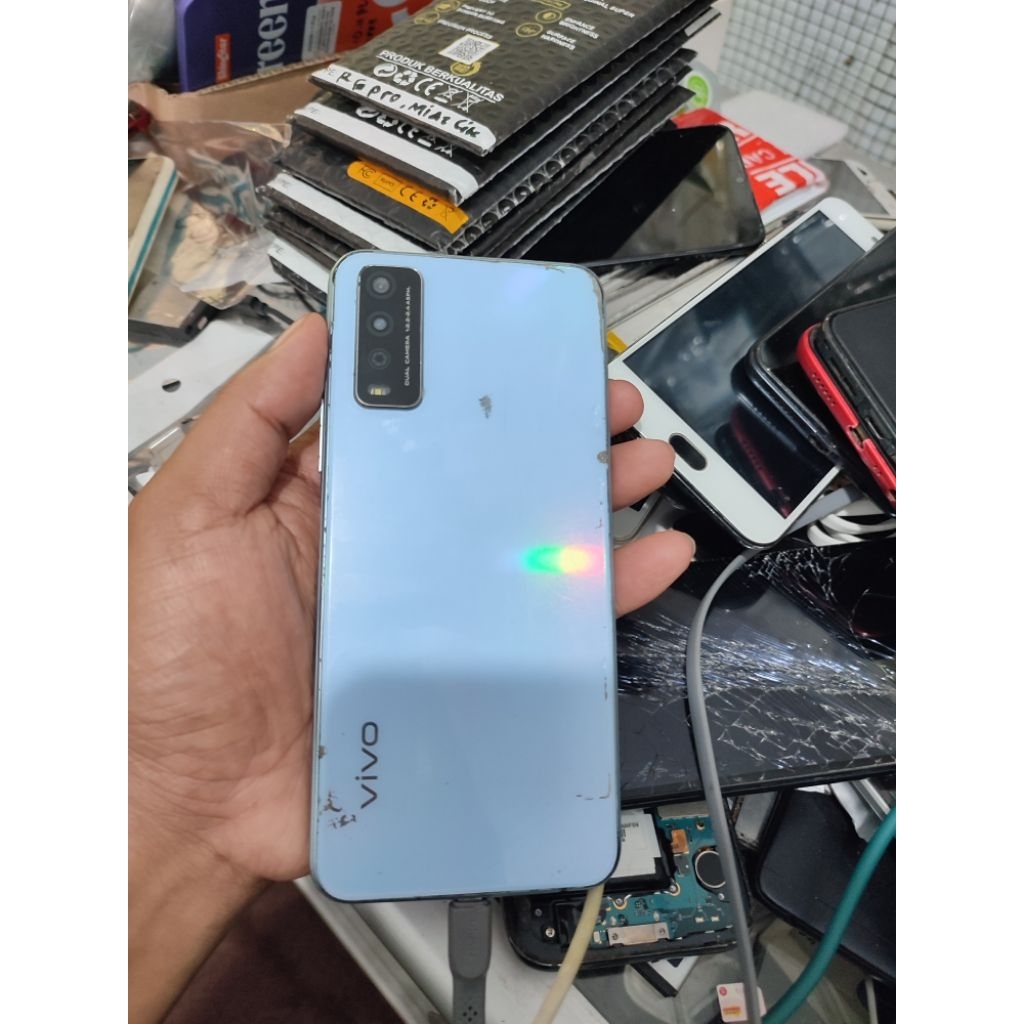 vivo Y12s minus lcd mesin normal