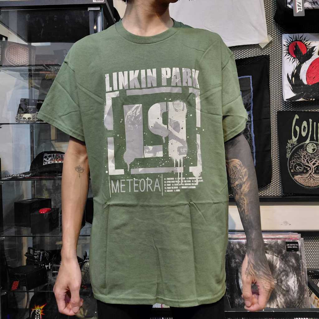 T Shirt Band Official LINKIN PARK - METEORA TRAKCLIST Original