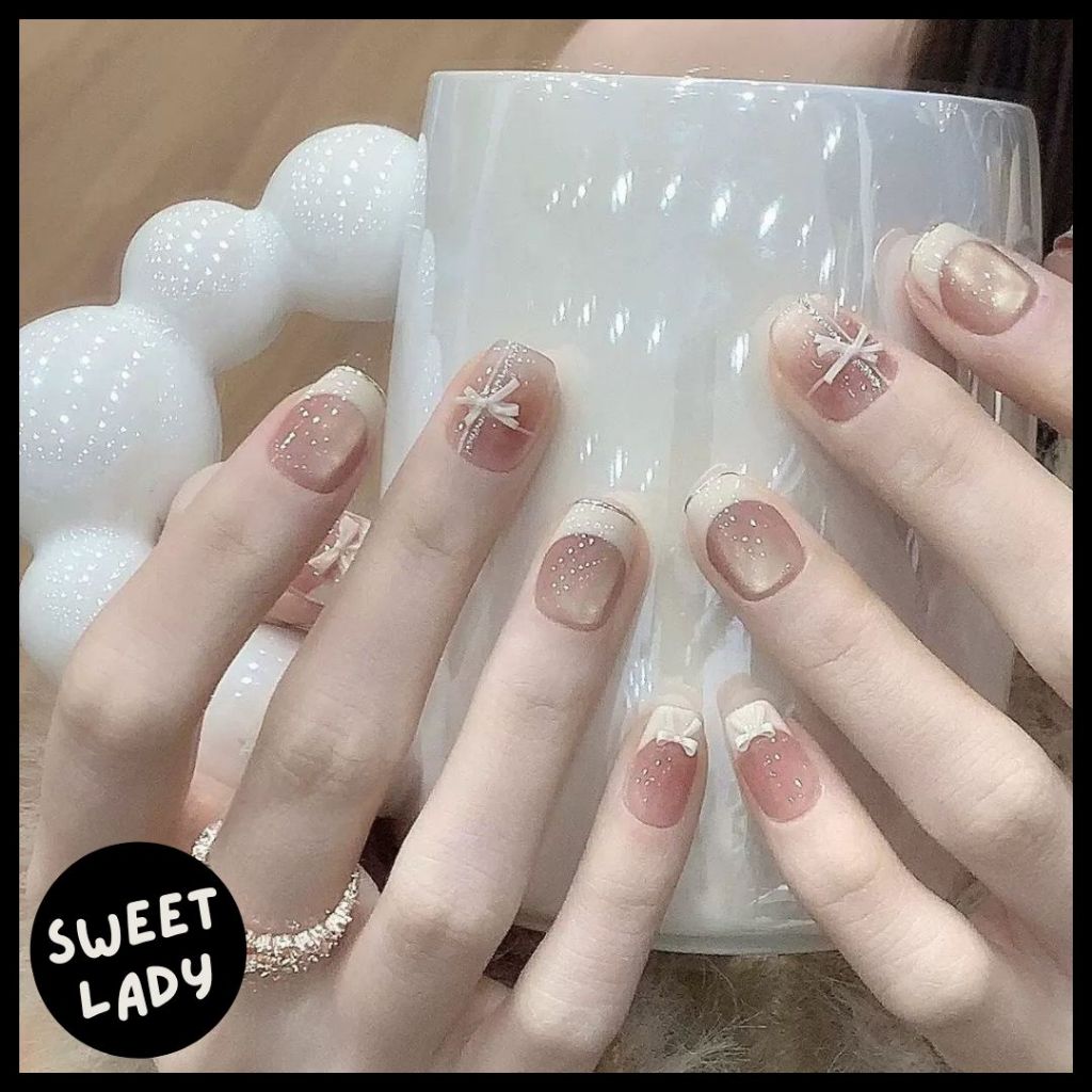 Kuku Hias Kuku Palsu Wanita Cat Eye Fake Nails Art For Wedding Wisuda Pesta Model 3D KPW 5