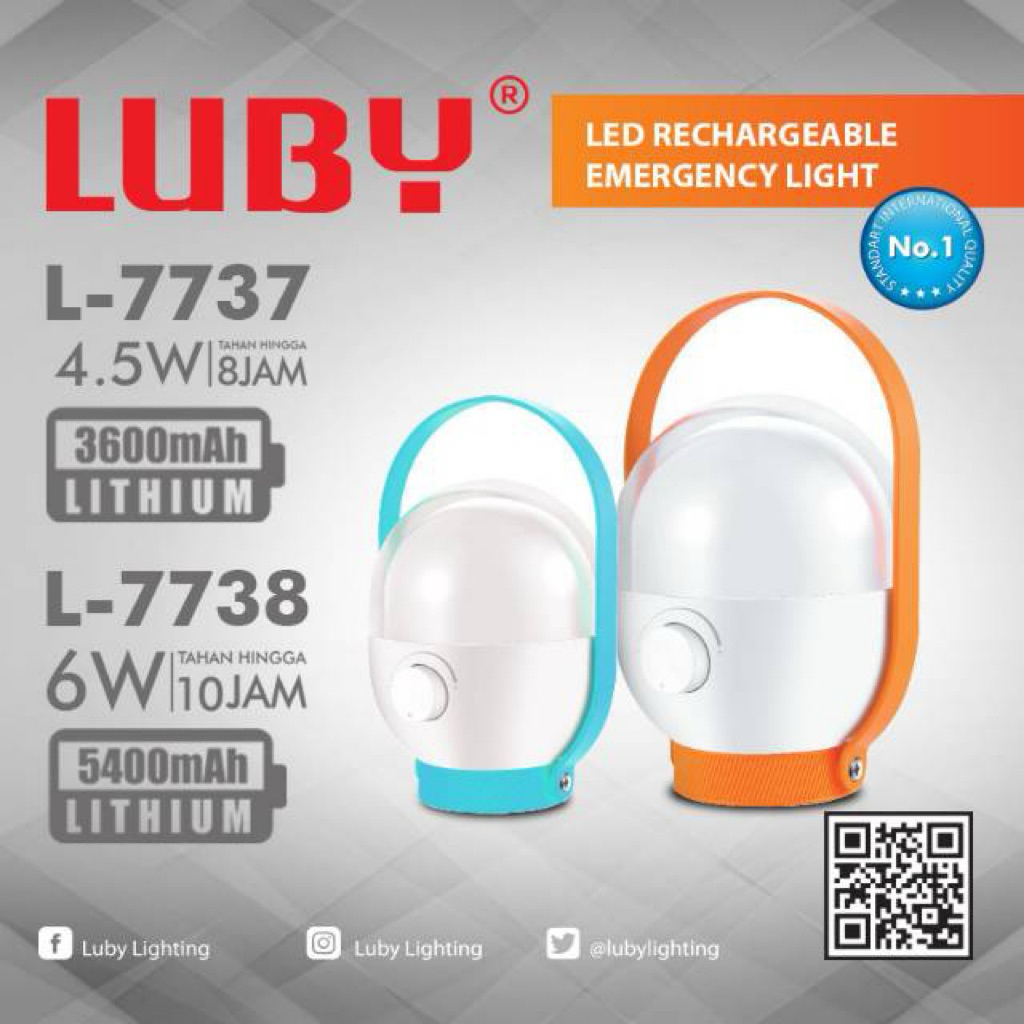 Luby L 7737 LED emergency Rechargeable / lampu darurat lampu portable
