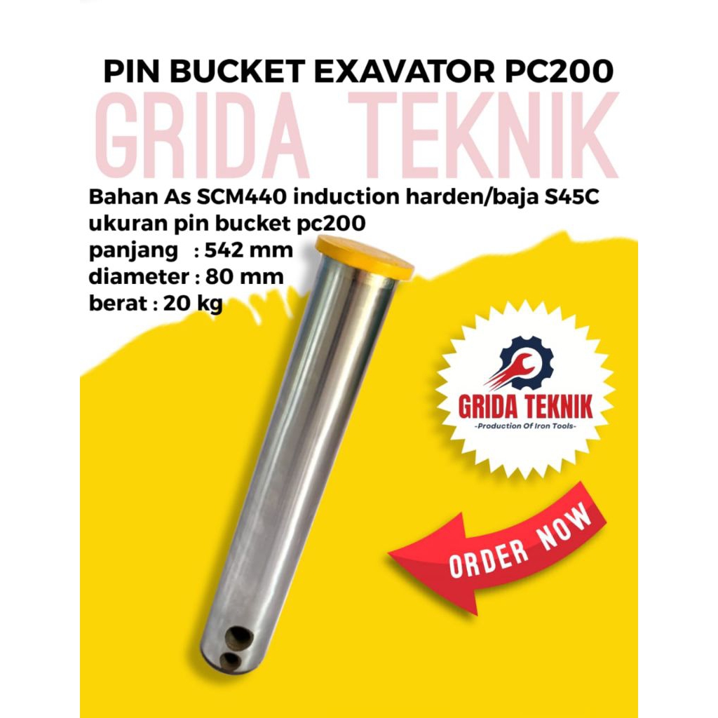 PIN BUCKET PC200~PIN LINK PC200~PIN BUCKET PC 45-BAHAN SCM440.excavator