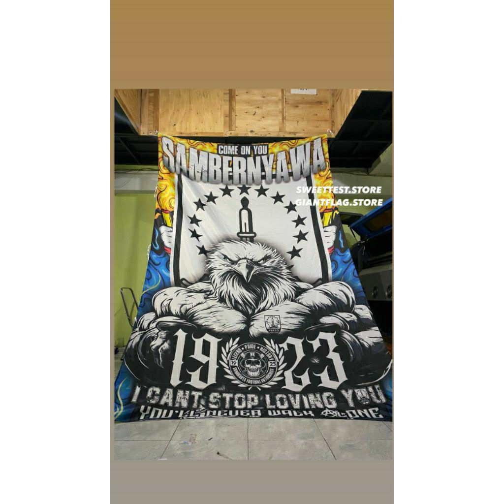Termurah + Free Bonus Flag Persis Solo + Bonus Sticker Bendera Persis Solo + Giant Flag Printing Per