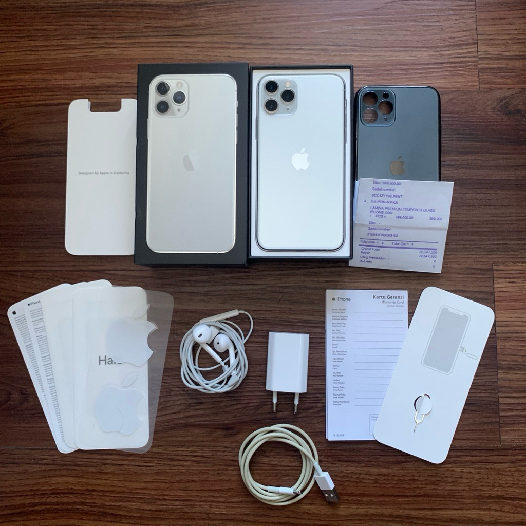 Apple Iphone 11 Pro 64GB Silver Ibox Fullset Mulus + Bonus