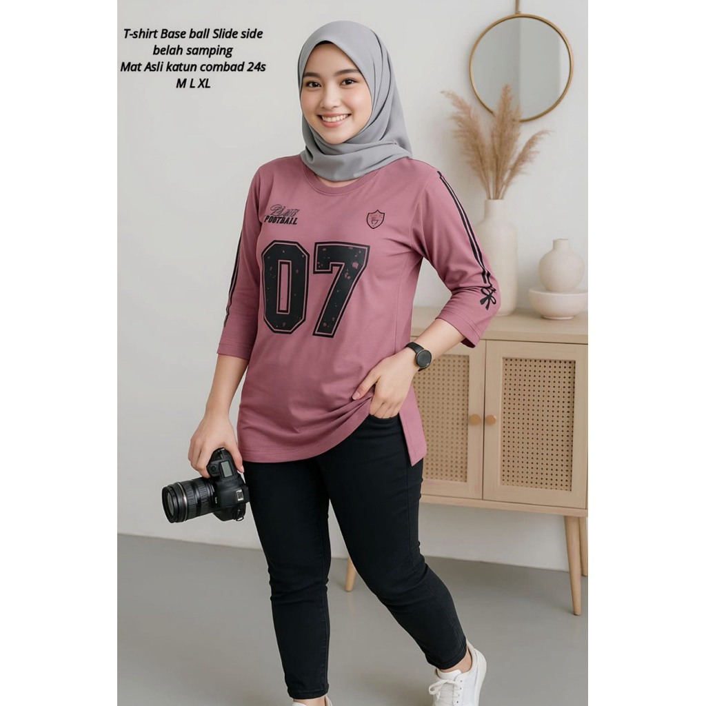 KAOS OVERSIZE WANITA BASEBALL katun combad 24s BY LAS’EO LUXURY