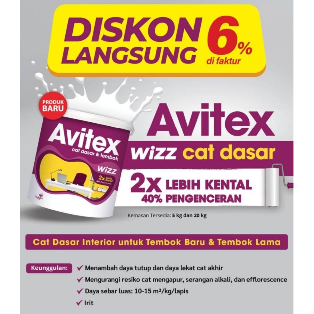 Avitek wizz cat dasar kemasan galon 5 kg