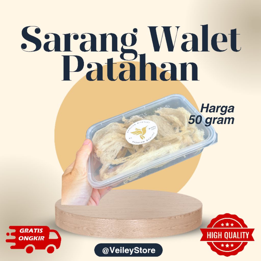 SARANG WALET BERSIH PATAHAN 50 GRAM