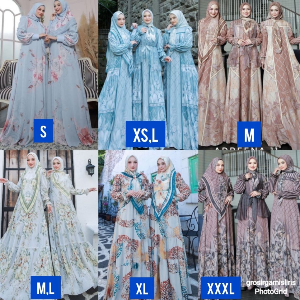 SALE STOKU‼️Gamis Abaya Haliza Adreena 1-30 by Haliza Style Haliza Syari Haliza Printing Gamis Cerru