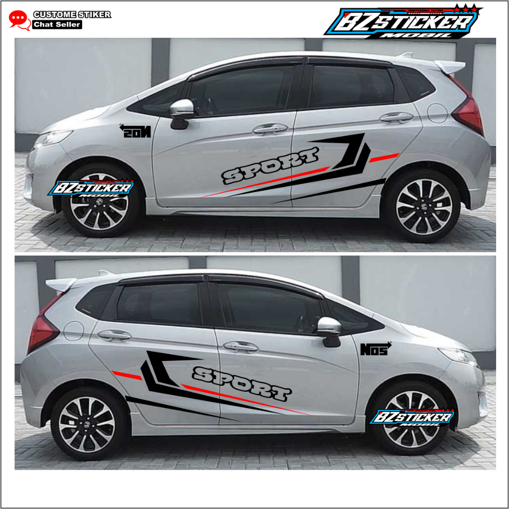 NEW Stiker Mobil Honda Jazz Cutting Sticker Body Samping Honda Jazz Model Terbaru