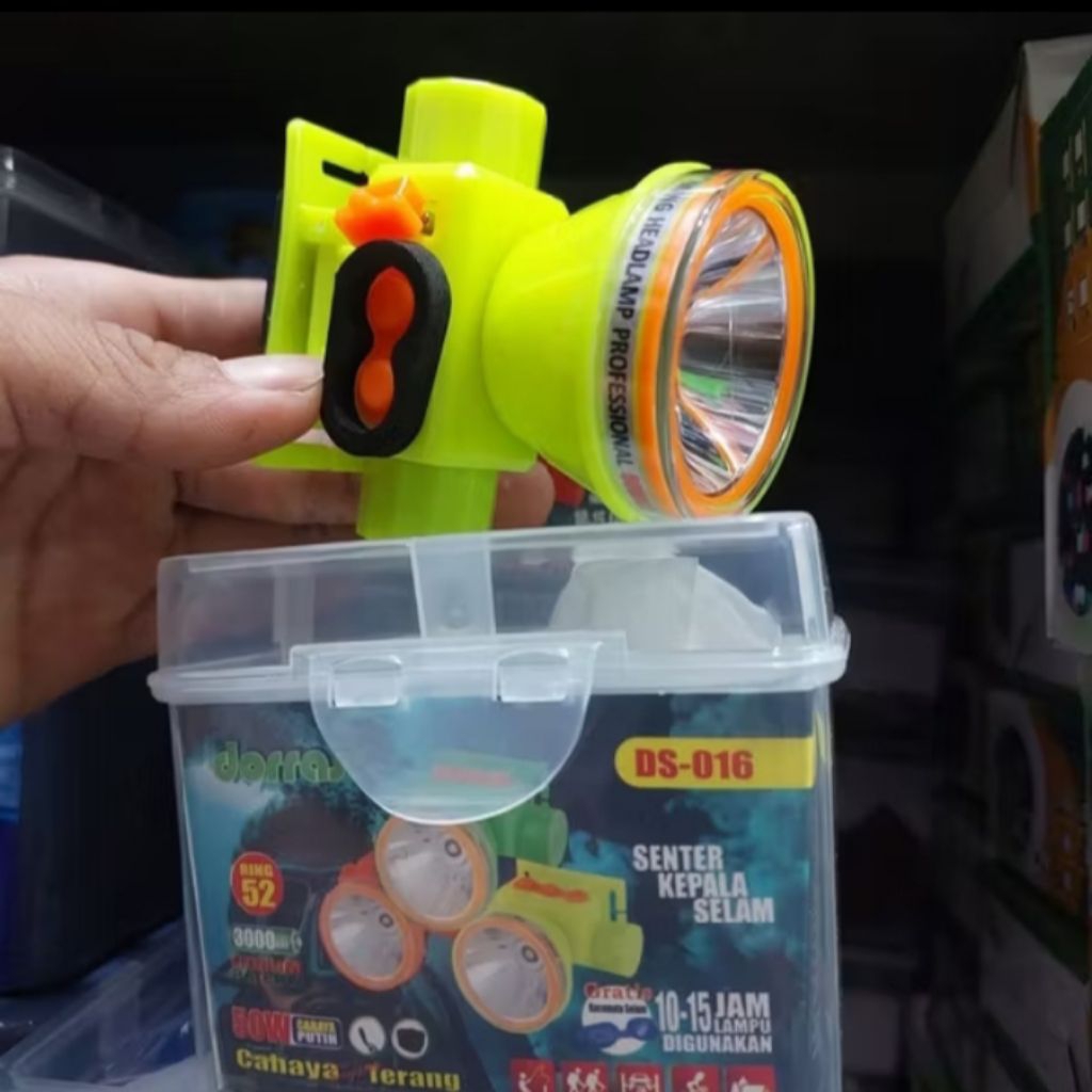 ds-016 senter kepala selam cahaya putih 50watt dorras senter kepala menyelam anti air
