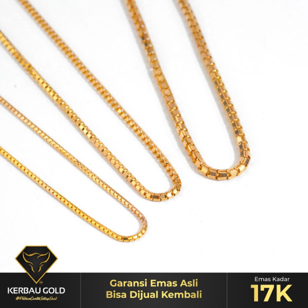 [Kerbau Gold] Kalung Emas Basic Milano 17K - Emas Asli