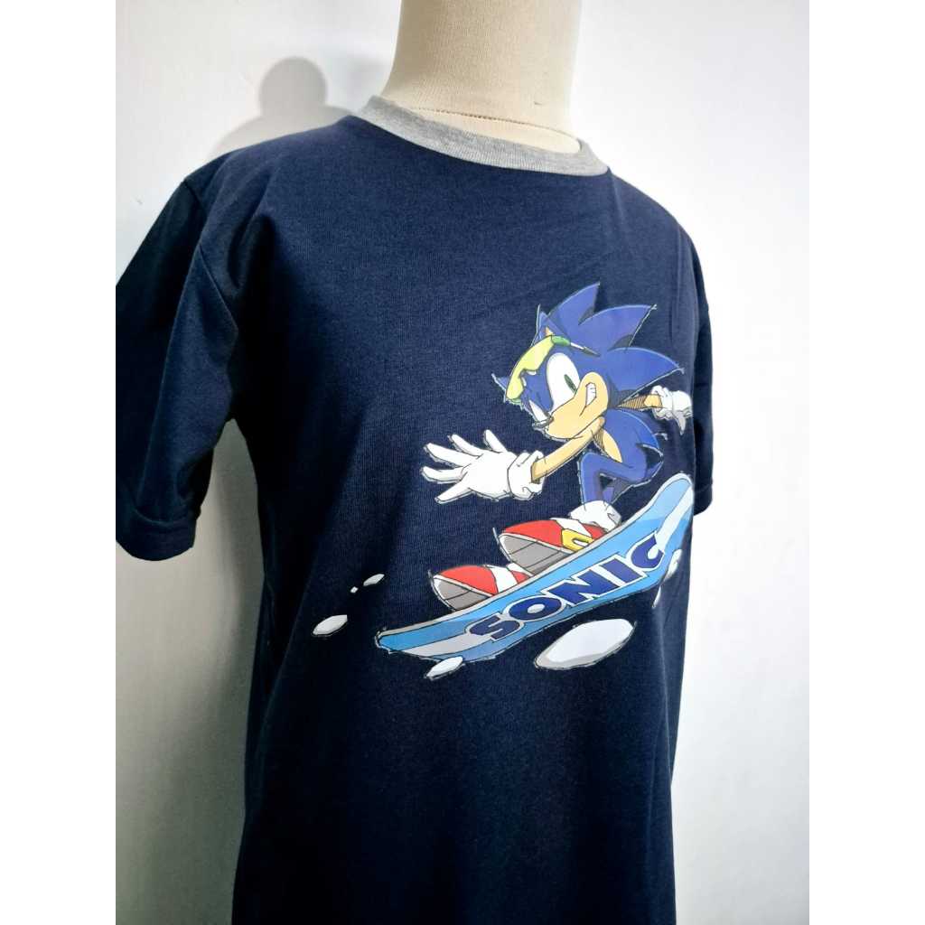 Helo Piyama - Baju Tidur Stelan Kaos Anak Cowok Sonic Skate Navy