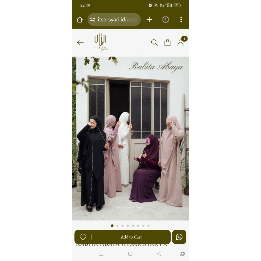 itsar syari X napocut rabita abaya size M black