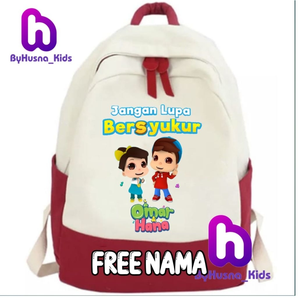 TAS RANSEL ANAK KARAKTER OMAR DAN HANA KARTUN ANAK TK/SD