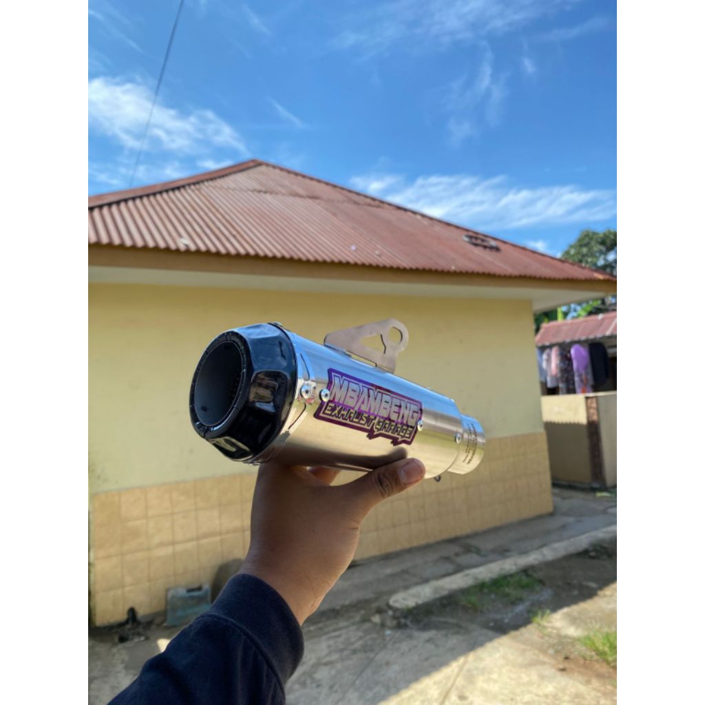 silincer knalpot racing original MBAMBENG garage type GTX-pro silincer saja inlet 50mm