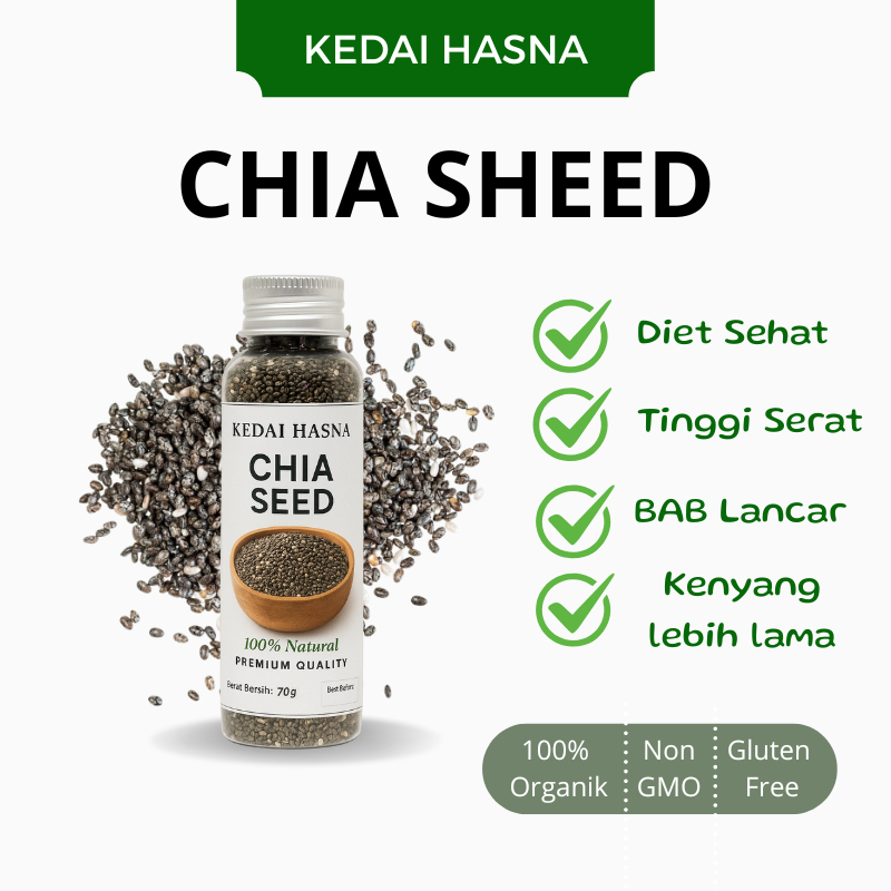 Chia Seed Organik 70g Kemasan Botol