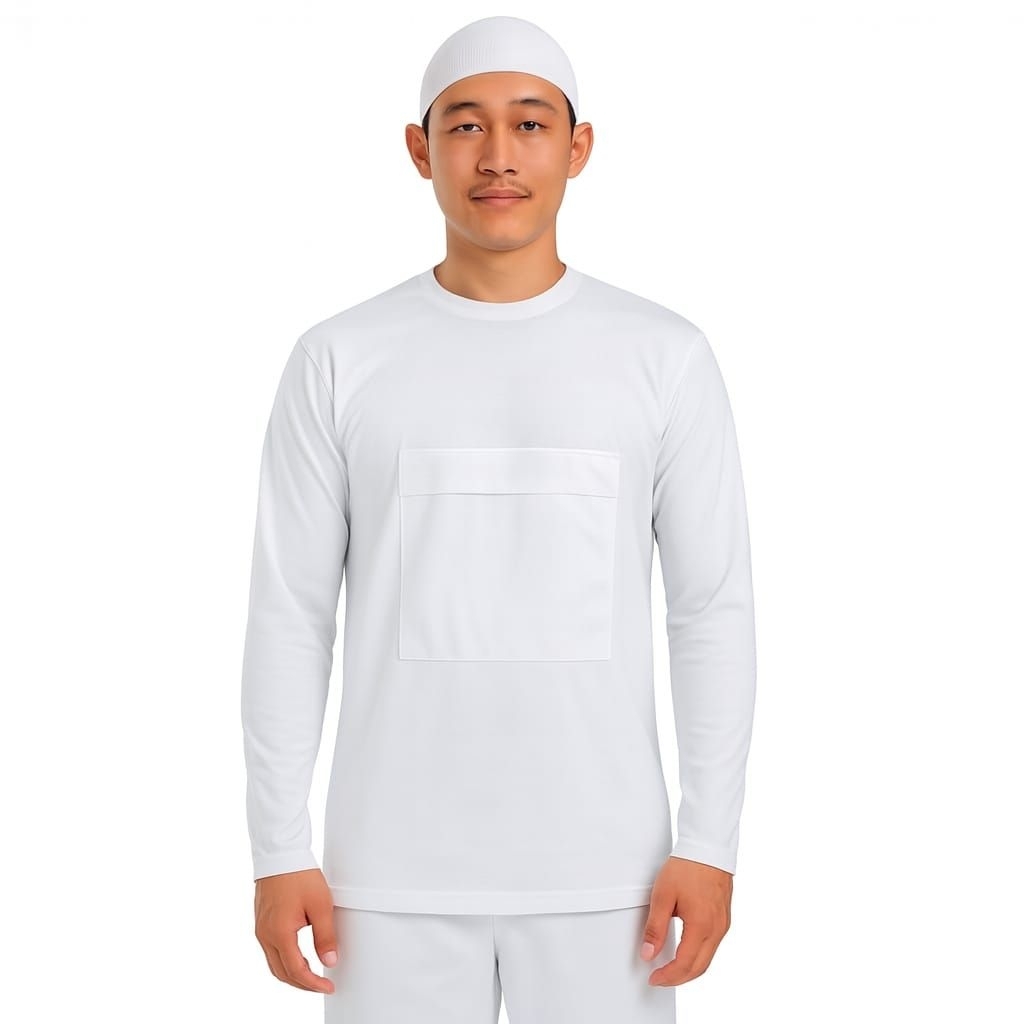 KAOS UMROH & HAJI PANJANG ADA KANTONG DEPAN RESLETING