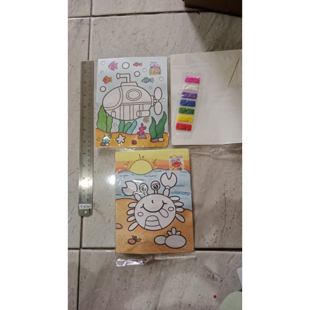 MAINAN MEWARNAI DENGAN PASIR WARNA