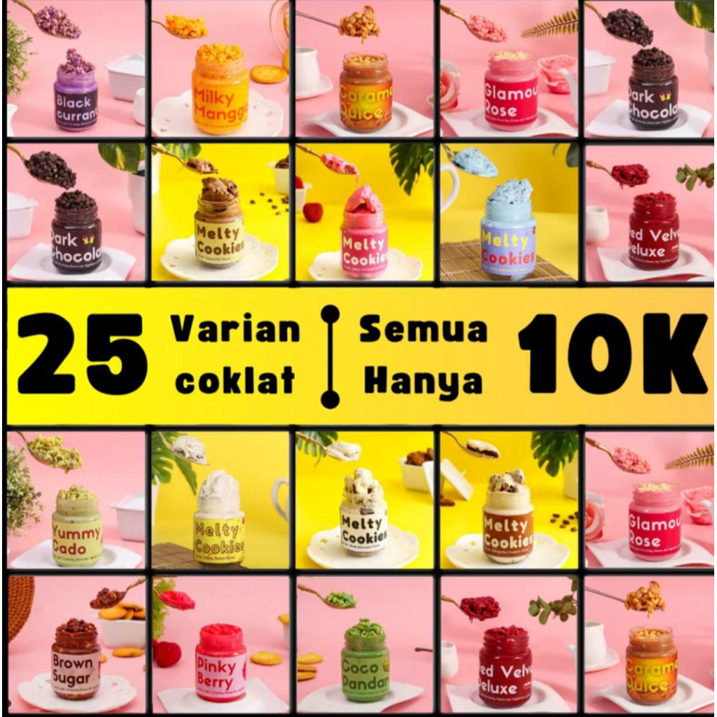 COKLAT LUMER CRUNCHY  25 VARIAN RASA COKELAT  by snack lab choco jar kinder cemilan manis choco crun
