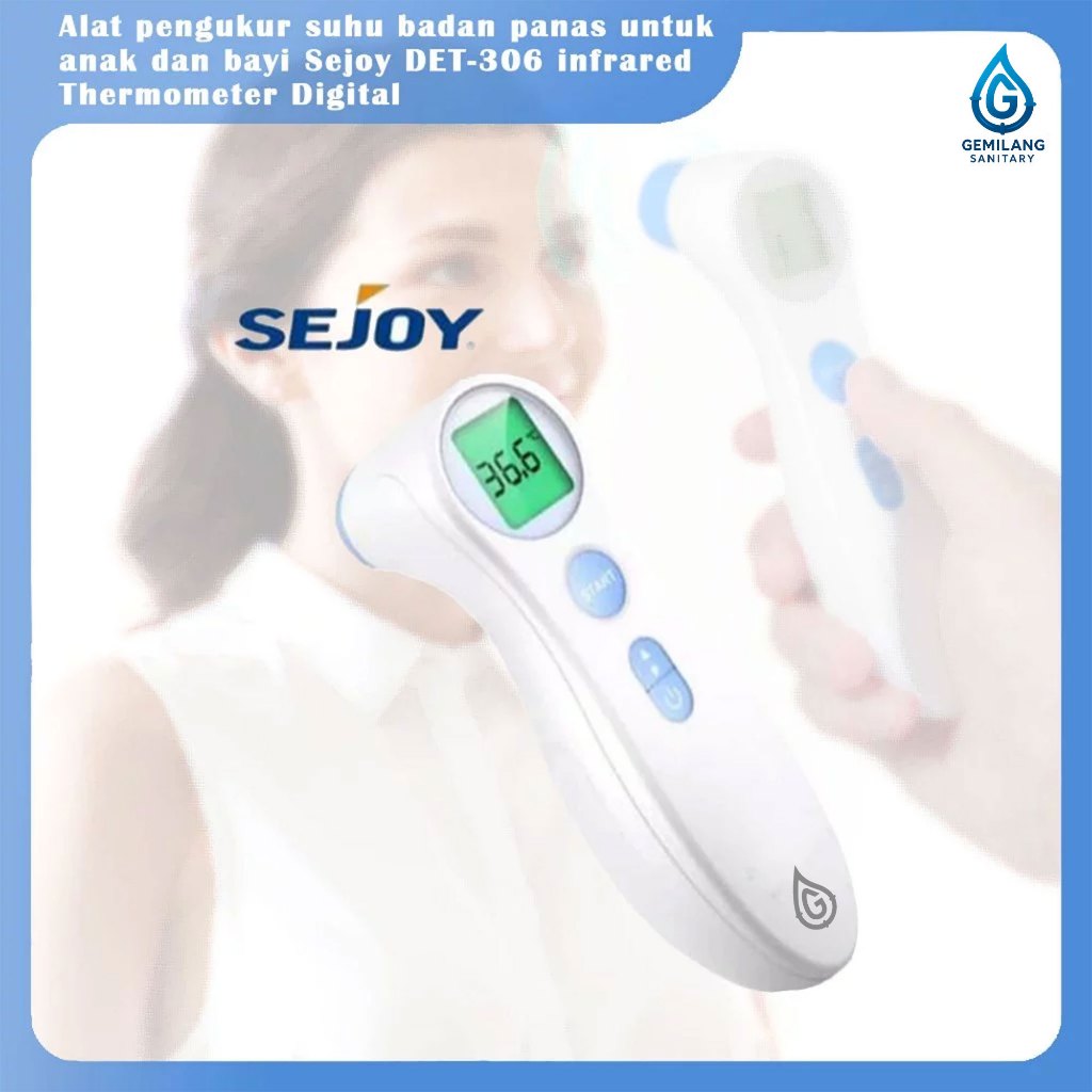 Alat pengukur suhu badan panas untuk anak dan bayi Sejoy DET-306 infrared Thermometer Digital