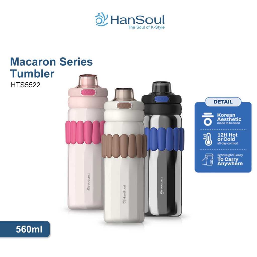 Hansoul Macaron Series Tumbler - Tumbler Mini Lucu Korea Warna Pastel Aesthetic Stainless Steel Taha