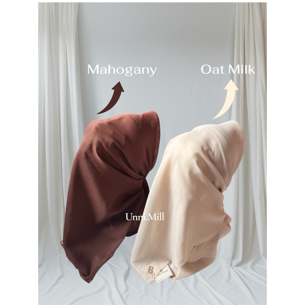 unni.mill - Hijab Buckle Scarves Polos Premium Segi Empat Laser Cut Free Pouch