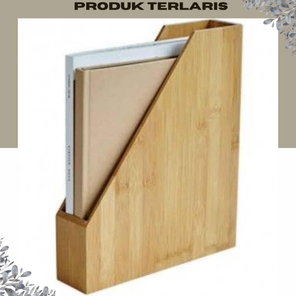 Box File Aesthetic Kayu Jati Belanda wooden desk office file and magazine