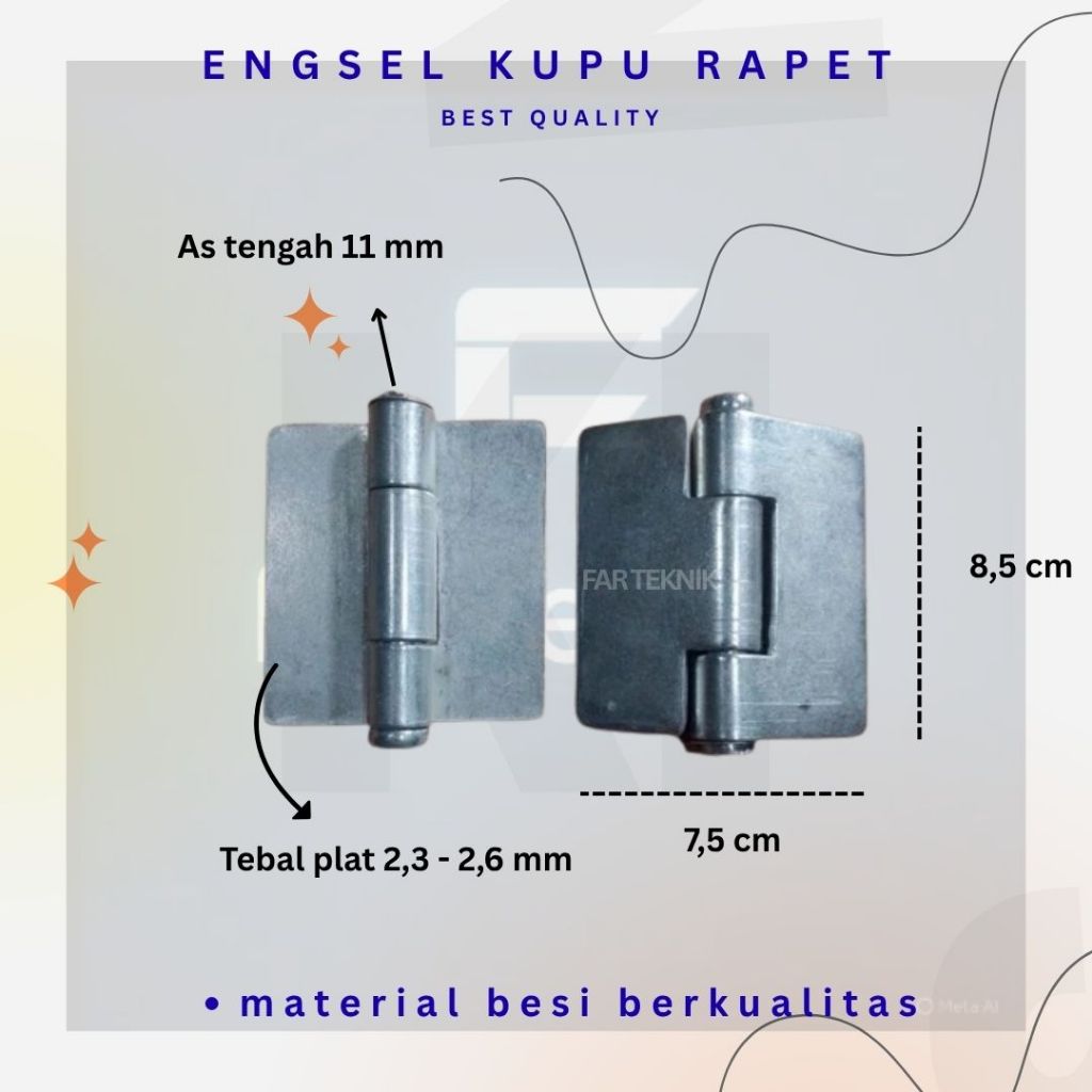 ENGSEL PINTU BESI / BAJA RINGAN MODEL MINIMALIS 1 PCS / ENGSEL RAPAT