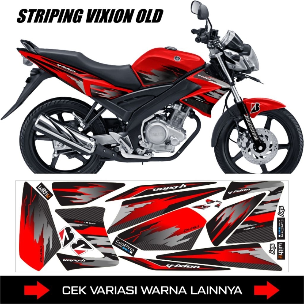 STRIPING YAMAHA VIXION 150 OLD TAHUN 2007 SAMPAI 2012 / STICKER MOTOR VIXION 150 OLD FACELIFT/ AKSES