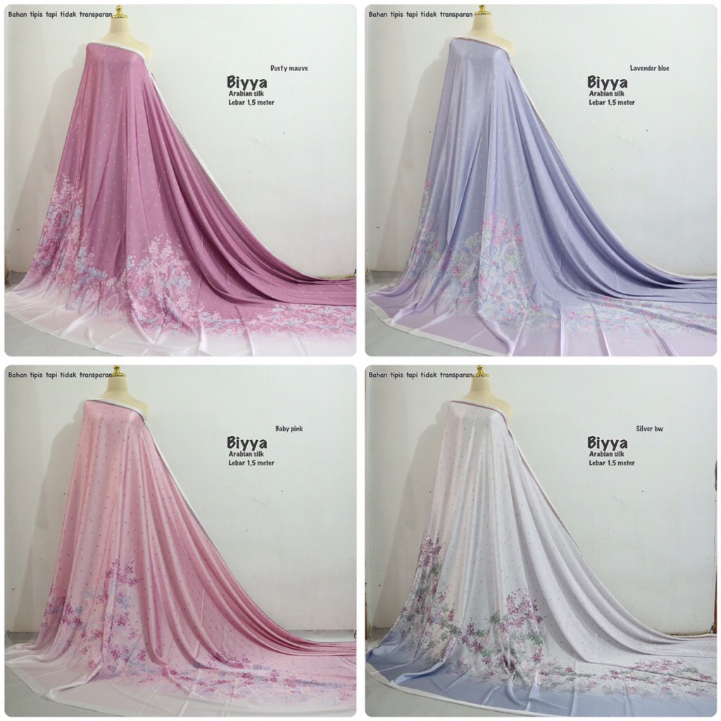 Kain arabian silk motif biyya // per setengah meter // banyak motif // kain gamis // kain meteran //