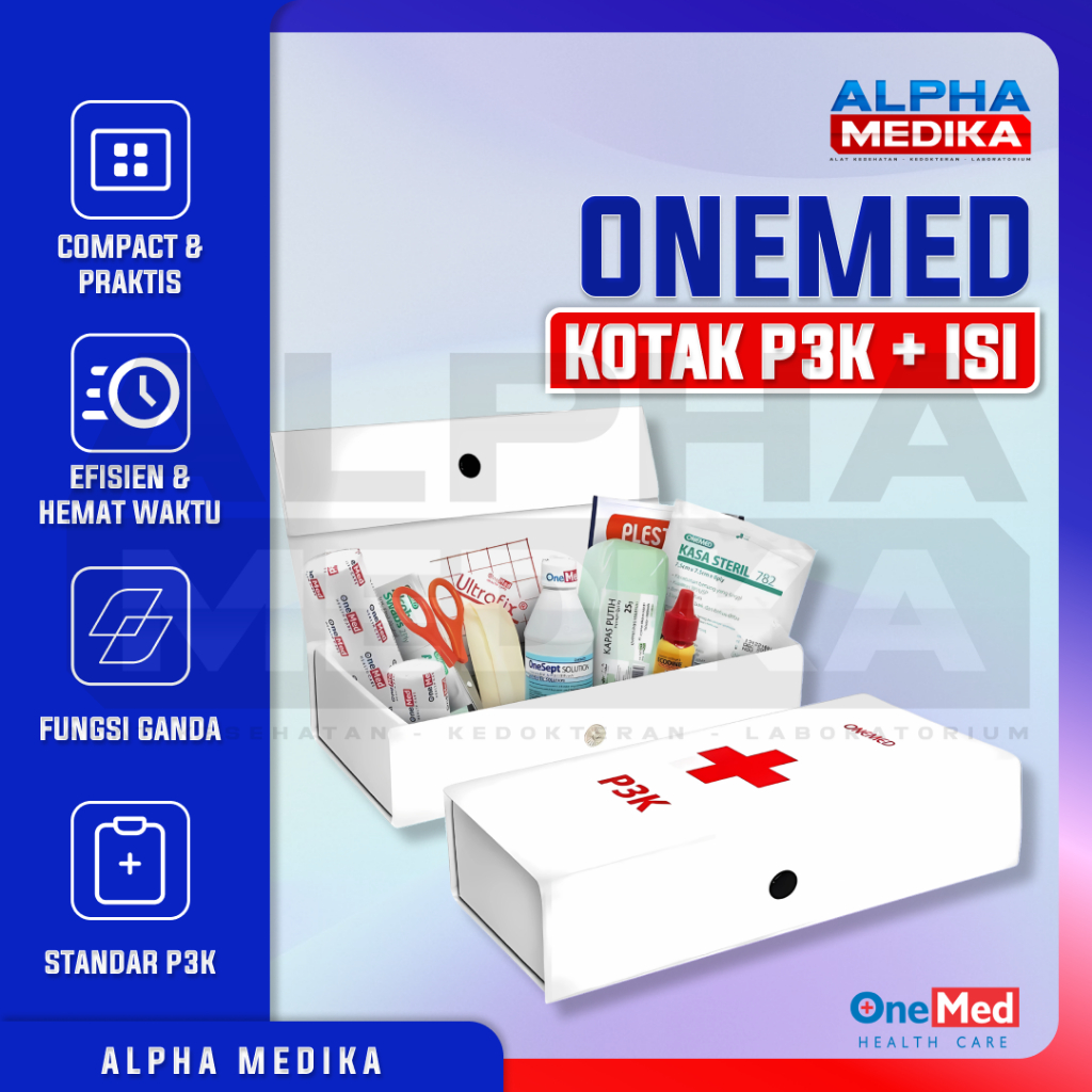 ONEMED - Kotak P3K + Isi OneMed / Kotak P3K lengkap dengan isi