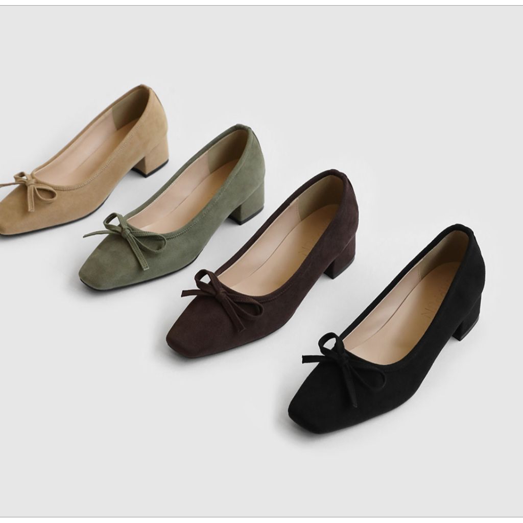 (PO KOREA) SAPPUN OWENA SQUARE RIBBON PUMPS HEEL (4 CM) - ORIGINAL KOREA