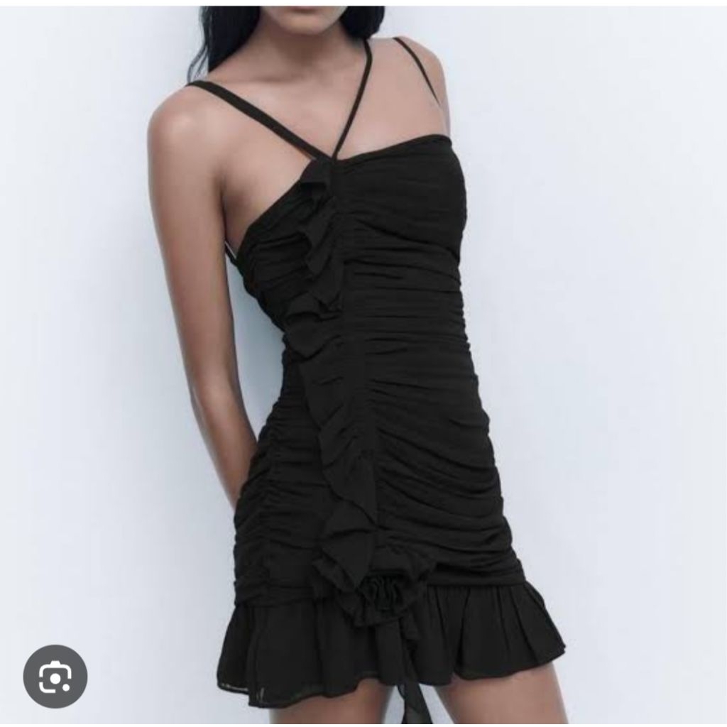 ZARA BLACK RUFFLE DRESS