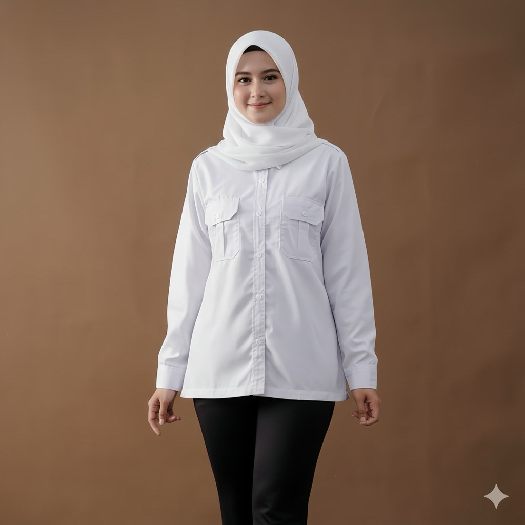Baju Dinas Putih Wanita PDH Seragam Wanita PDH Baju Kerja Putih